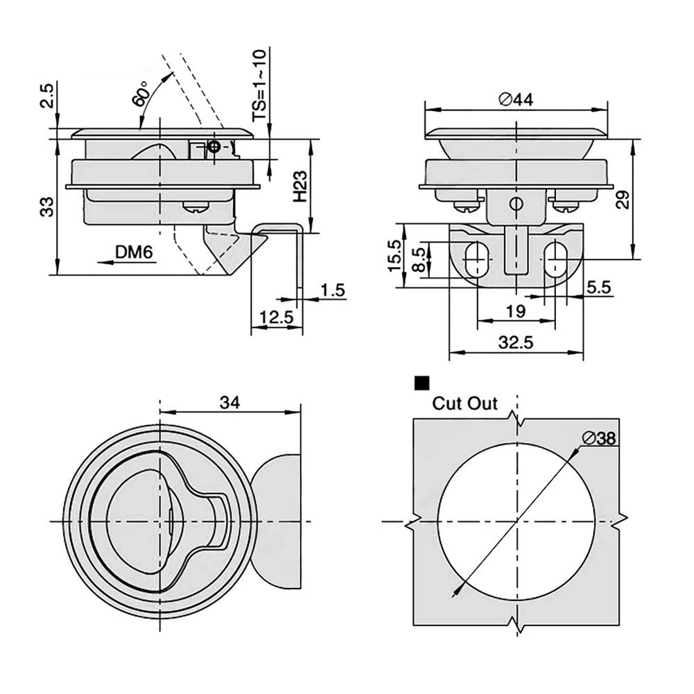 Boat Deck Hatches Flush Pull Slam Latch Mount Latch Lift For RV Yacht Marine Deck Hatches Locking Locker Yacht Accessories