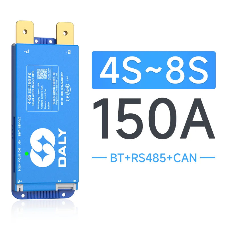 Daly Smart BMS 4s lifepo4 bluetooth Wifi bms 8S 24S 40A 60A 80A 100A Active Balance bms 16s 48v