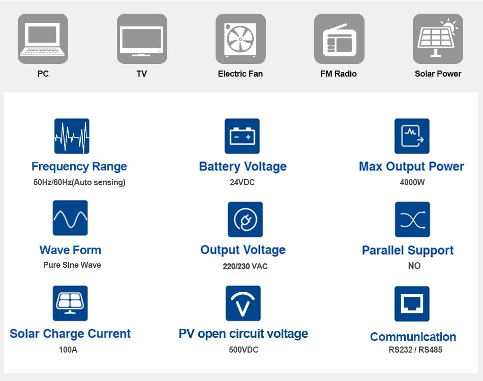 EASUN POWER Hybrid Solar Inverter 4KW 2KW Pure Sine Inverter 24V 12V Dropshipping Solar Inverter Charger power bank Inversor