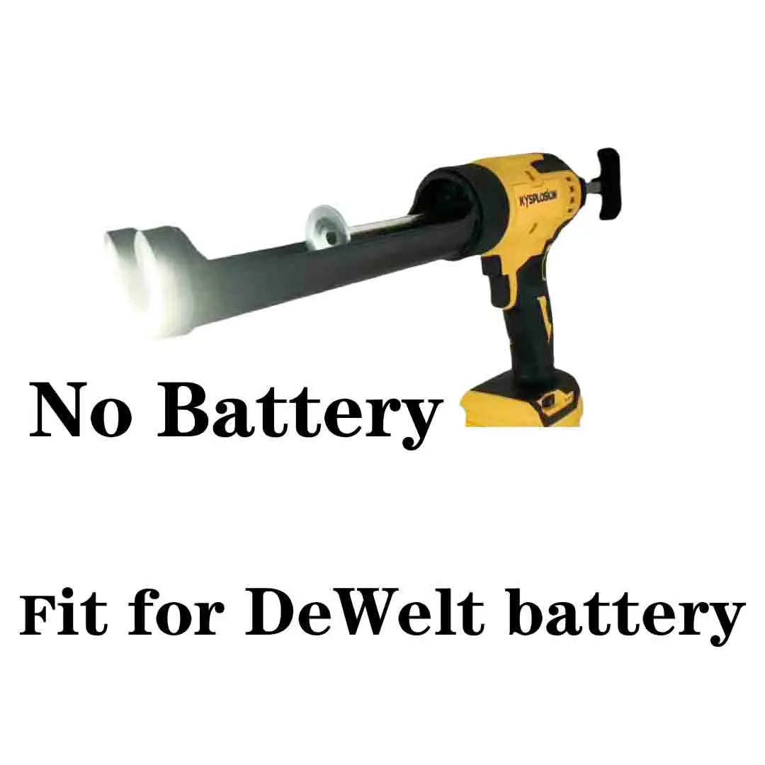 For Dewalt 20V 18V Battery Cordless Caulking Gun Glass Electric Silicone Gun 6 Adjustable Speed with LED Light Adhesive Gun Tool