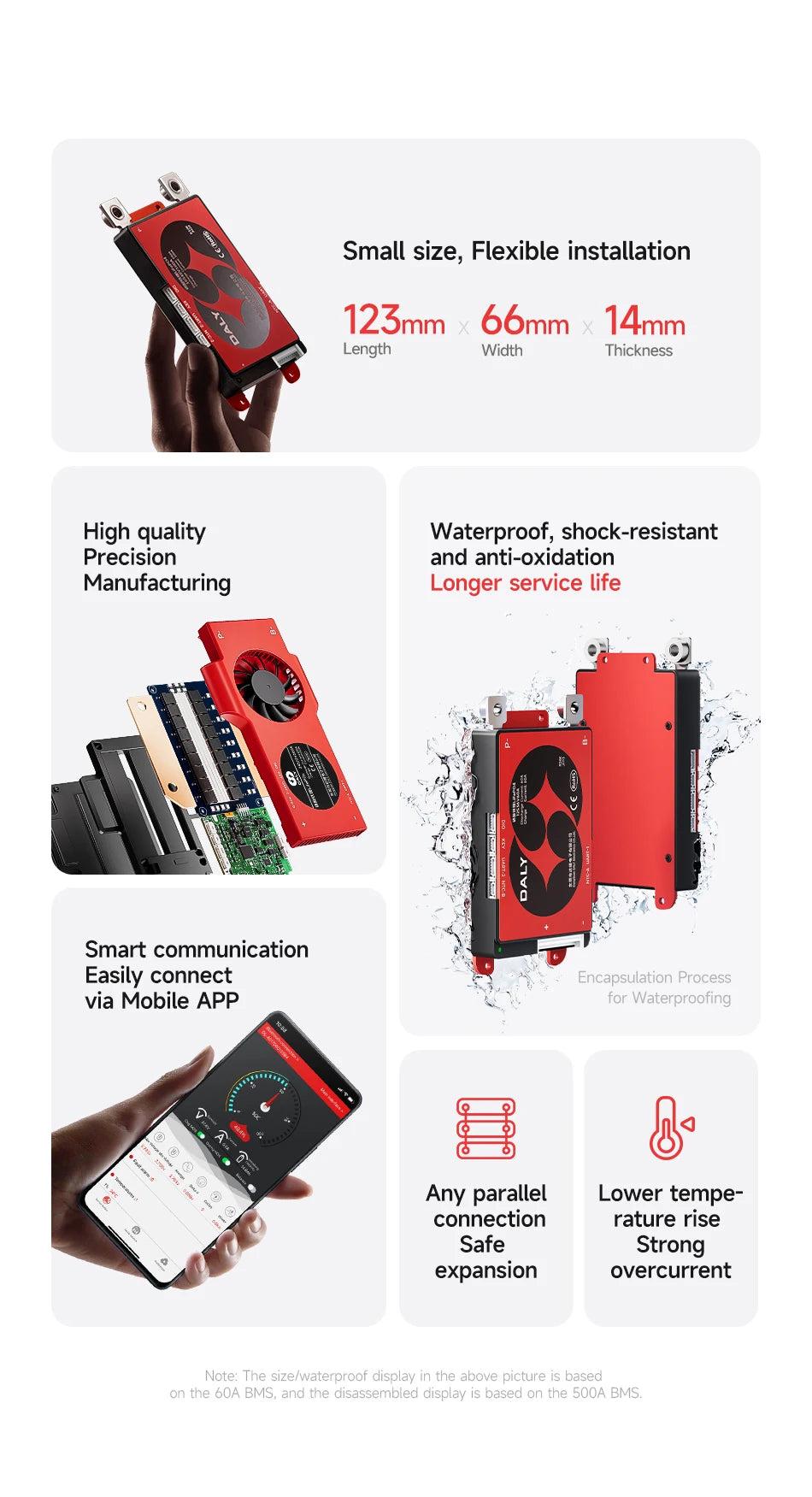 Daly Smart BMS LiFePo4 4S 12V BMS 8S 24S 72V 48V 16S 100A 150A 200A 250A 300A 3.7V Li-Ion BMS 7S 13S 14S 3.2V BMS