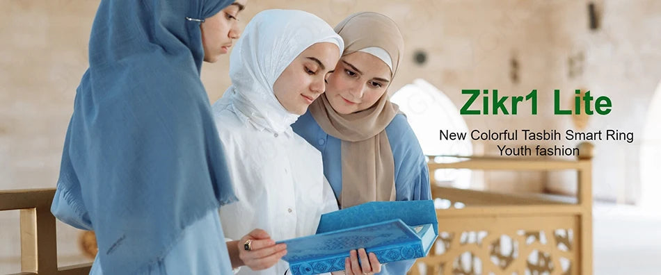 IQibla Smart Zikr Rings Tasbih Tally Intelligent Digital Counter for Muslims Praise 5 Prayer Time Electronic Vibration Reminder