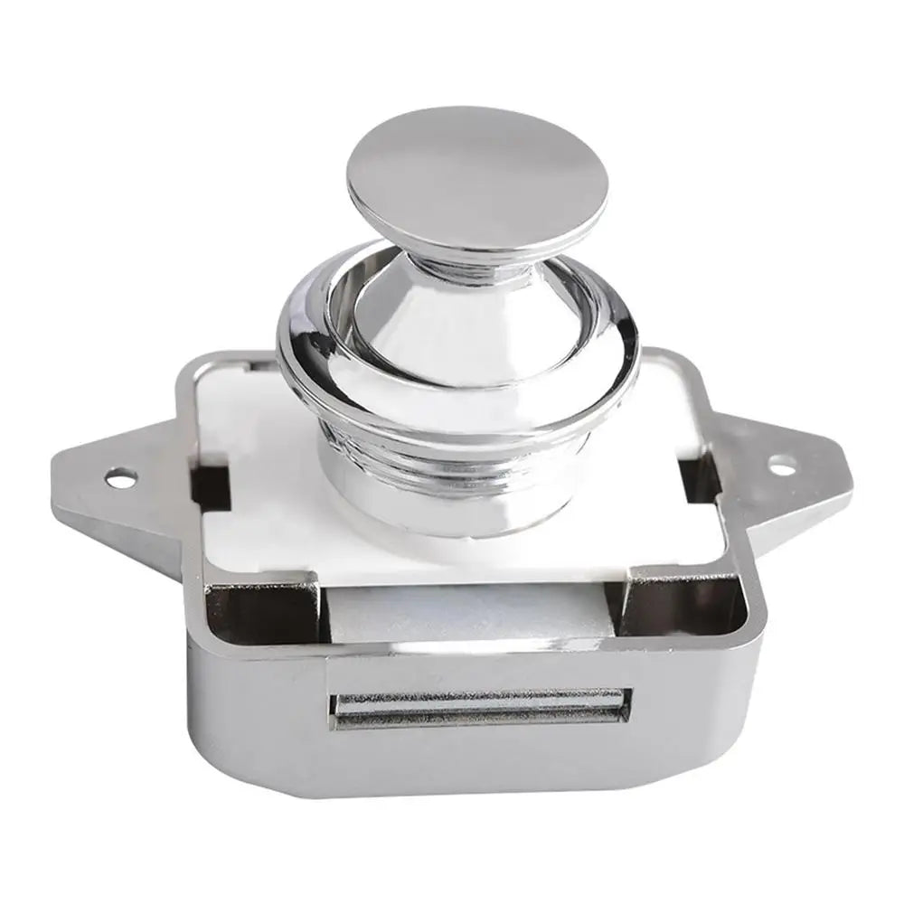 Keyless RV Push Cabinet Locks Cabinet Door Catches Locks Drawer Keyless Zinc Alloy Button For RVs Camper Van Caravan Motorhome