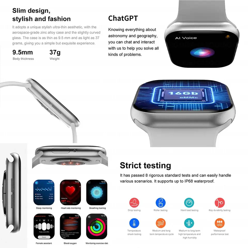 2025New GPS Smart Watch Series 10 For Apple Watch 10 Memory Music Video Bluetooth Call Waterproof NFC Smartwatch For Android IOS