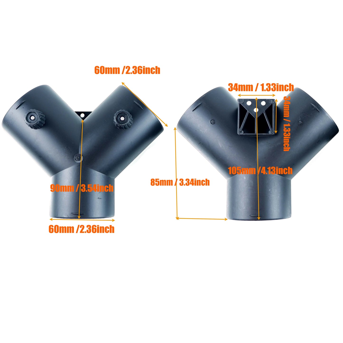 60mm 75mm Valve Flap Adjustable Air Diesel Heater Vent Ducting Branch Splitter Exhaust Pipe Outlet Joiner Connector For Car