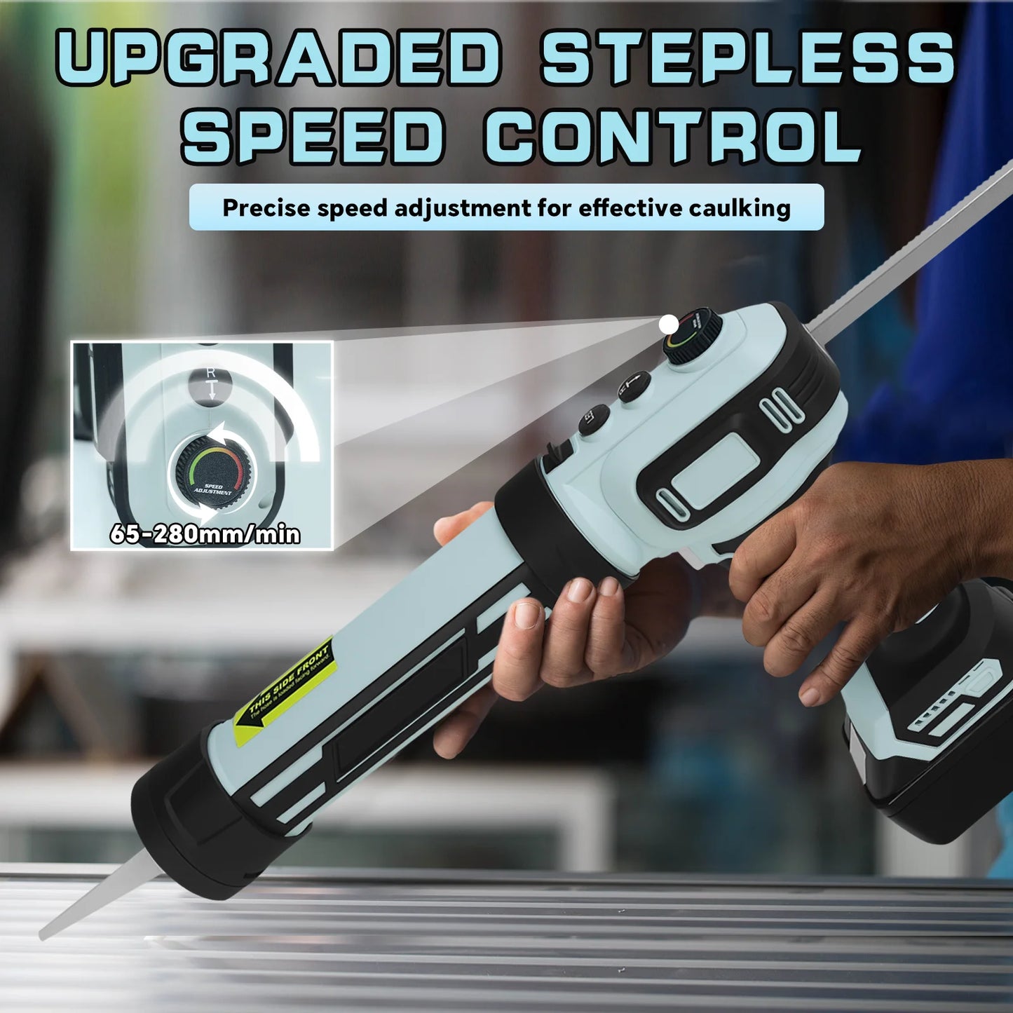 Brushless Electric Caulking Gun Stepless Speed Control Cordless Silicone Gun with LED Light for Makita 18V Battery (No Battery)