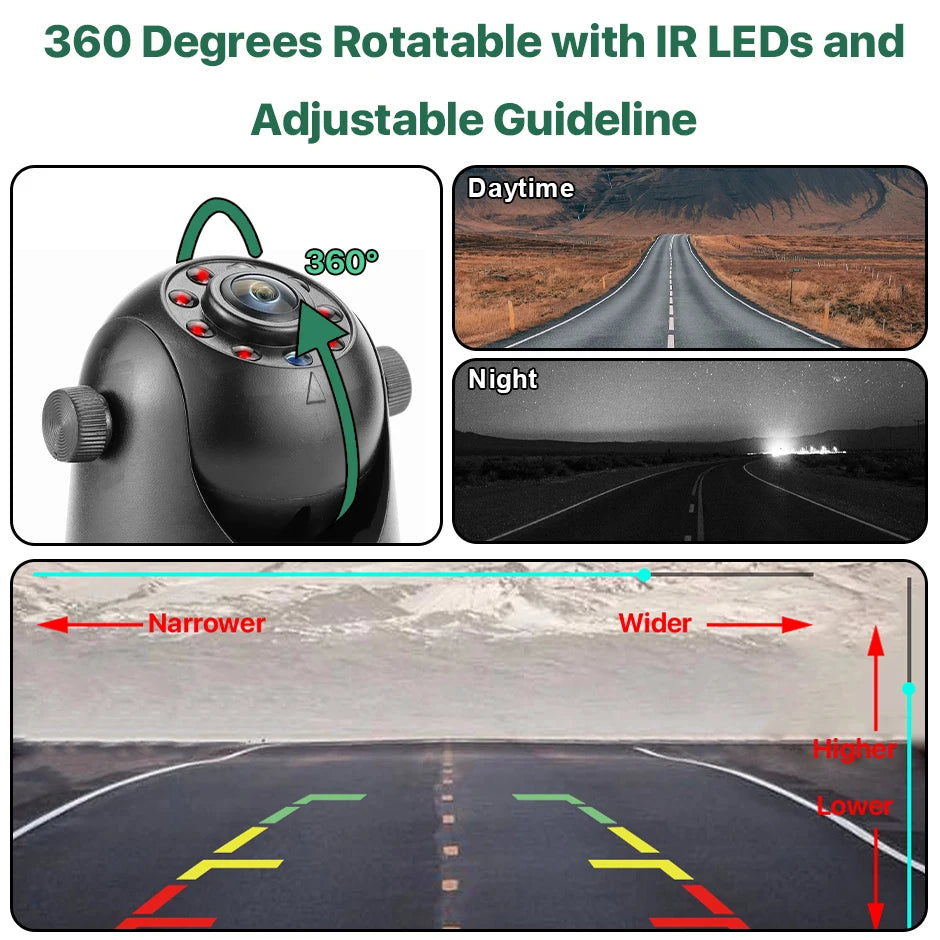 GreenYi 5G WiFi Magnetic Hitch Wireless Rear View Camera Night Vision Rechargeable for Trailer RV Truck for iPhone Android