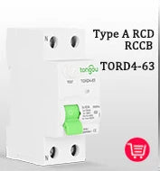 RCCB RCD DC Electric Vehicle EV Charging Pile Residual Current breaker  2P 63A 30mA Type B 10KA  Din Rail Earth Leakage TONGOU