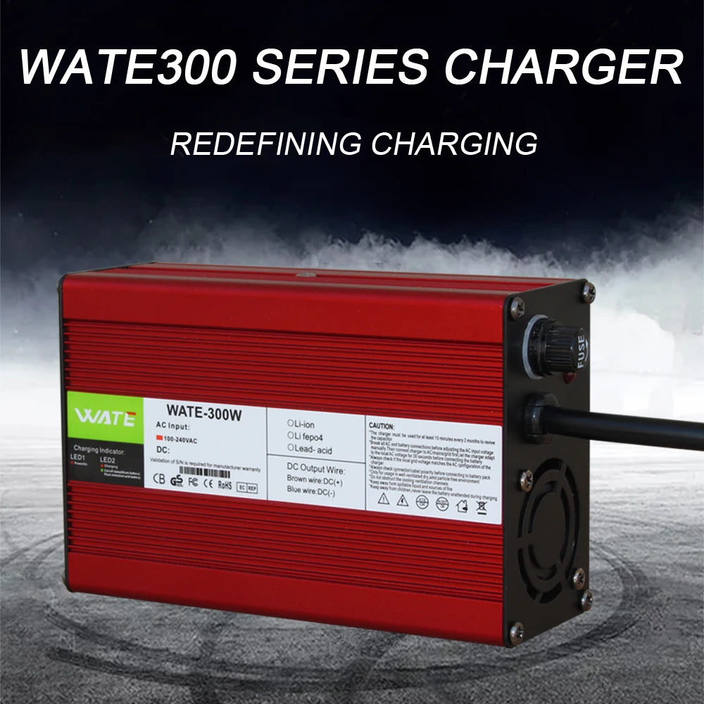 54.6V 5A Charger 48V Li-ion Battery Smart Charger used for 13S 48V Li-ion Battery High Power With Fan Aluminum Case