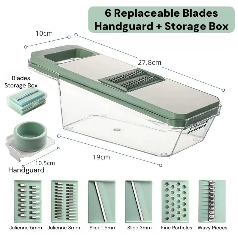 Vegetable Slicer Grater chopper cutter tools 6 Blades home kitchens mandolinon utensils gadgets accessories Chopping garlic