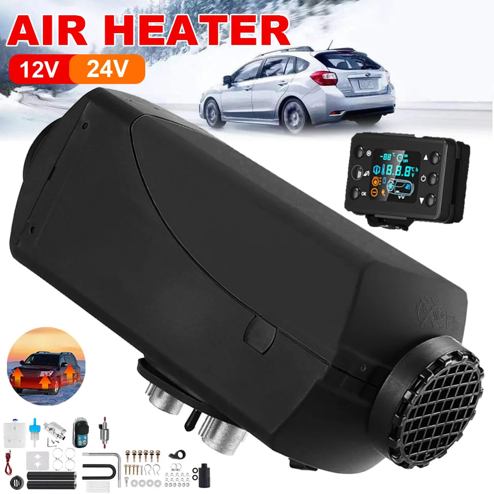 12V 5KW Diesel Air Heater 5000W 24V Portable Parking Heater Saving Fuel&Efficient with Digital Monitor for Trucks Boat Van Car