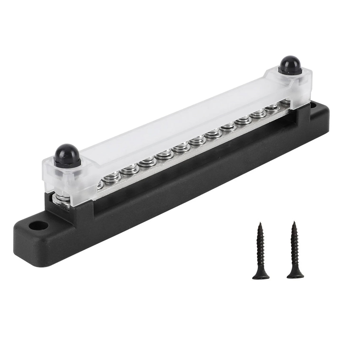 M6 12V Terminal Block Bus Bar 1/4 Inch Stud 150A Electrical Power Distribution Block Bus Bar for Truck Boat Camper RV Caravan