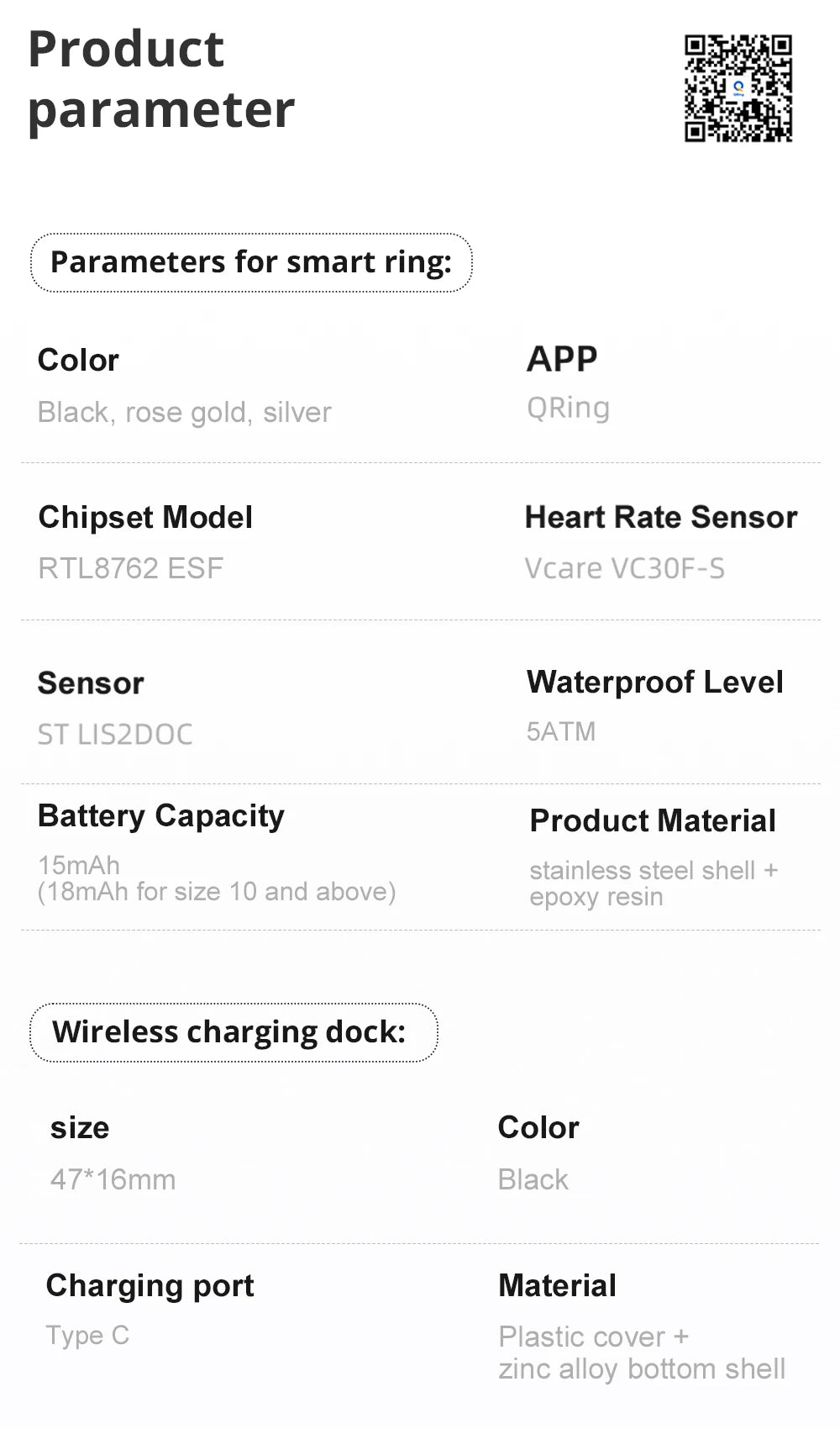 2025 COLMI R12 Smart Ring with Display Screen and Touch, Wireless Charging, Health Manager, 5 ATM Waterproof For Men Women