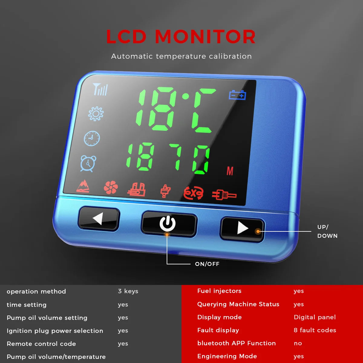 Sunster 8KW Air Diesel Heater 12V Diesel Parking Heater LCD Switch Diesel Heater Muffler for RV Motorhome Trailer Trucks Boats