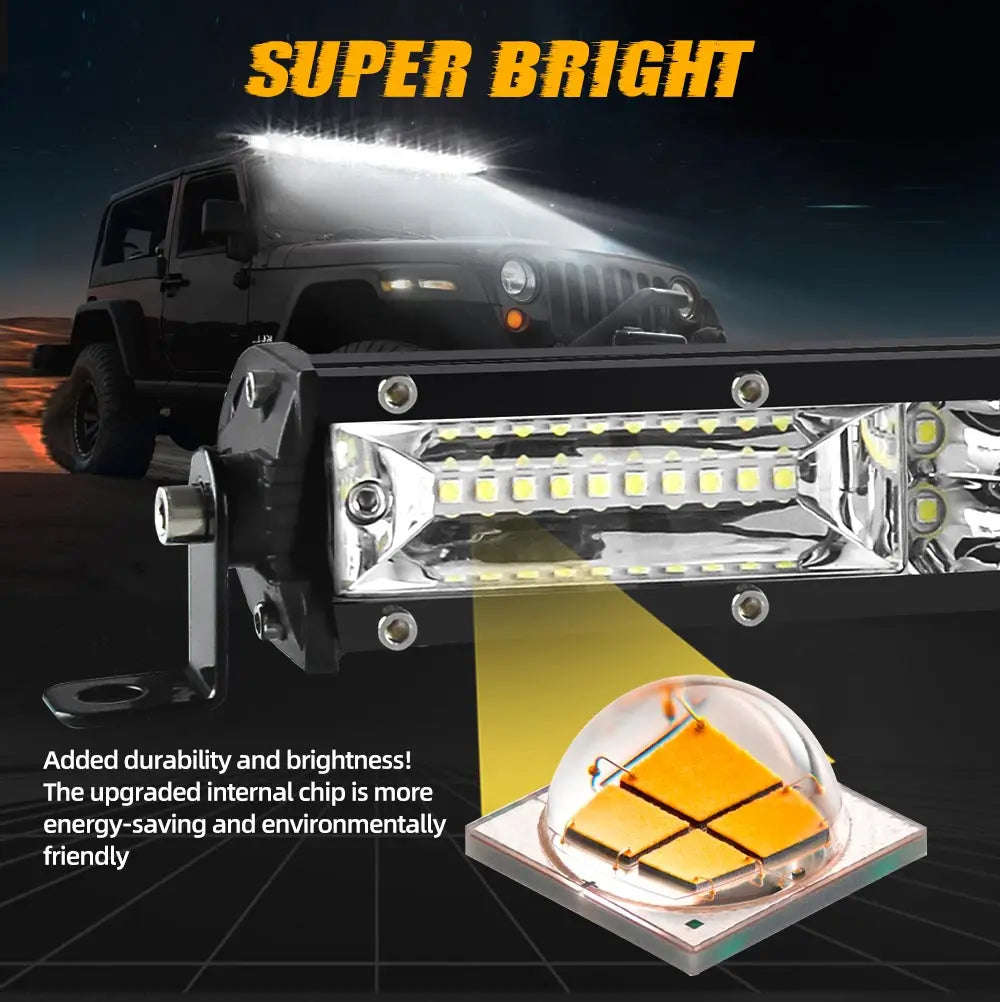 UNISHINE Slim 12D Led Light Bar 20-52inch Spot Flood Combo Beams LED Driving Light For SUV 4X4 Off Road LED Work Lamp 12V 24V