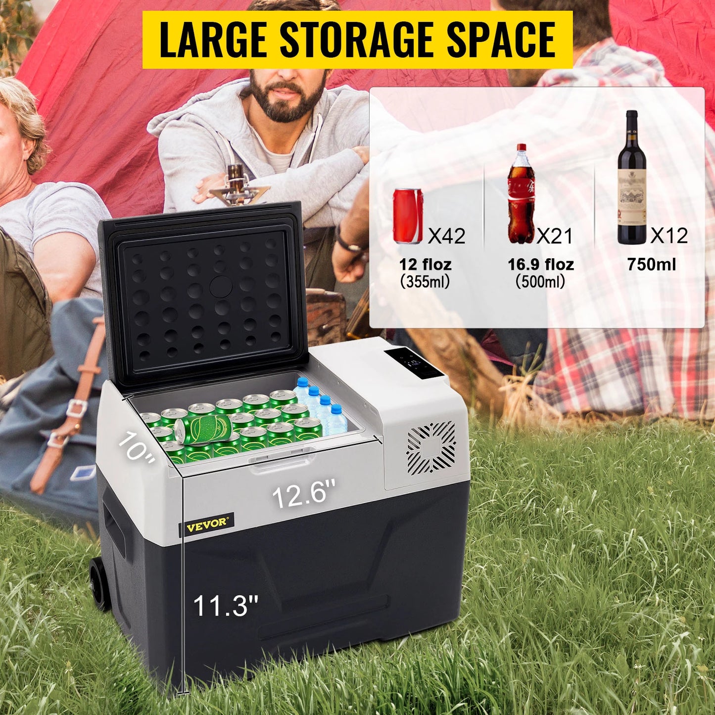Sihao Car Refrigerator 15L-50L Mini Fridge Freezer Portable Compressor Cooler 12/24V DC 110-240V Ice Box Driving Camping Picnic
