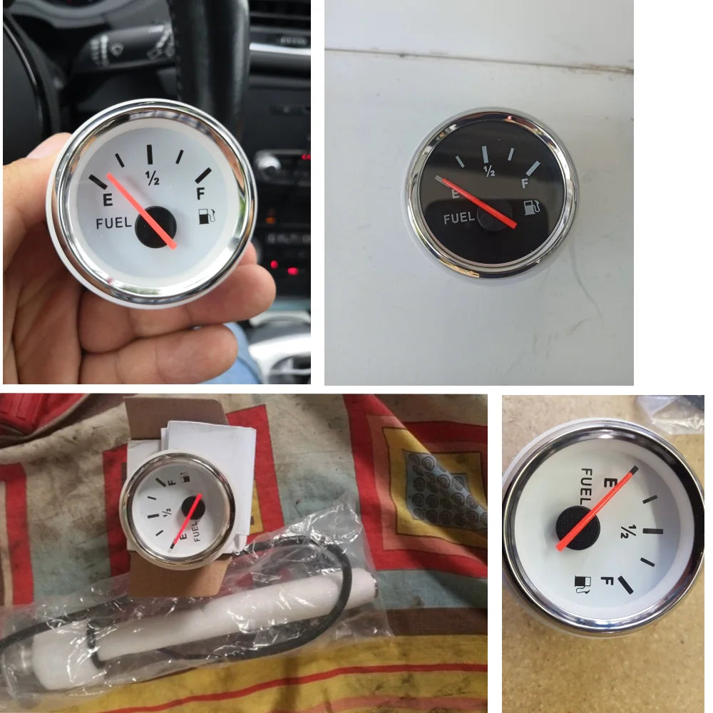 Water Level Sensor+52mm Water Level Meter Tank Indicator With Red Backlight 0-190Ohm Water Level Gauge for Car Boat 9-32V Custom