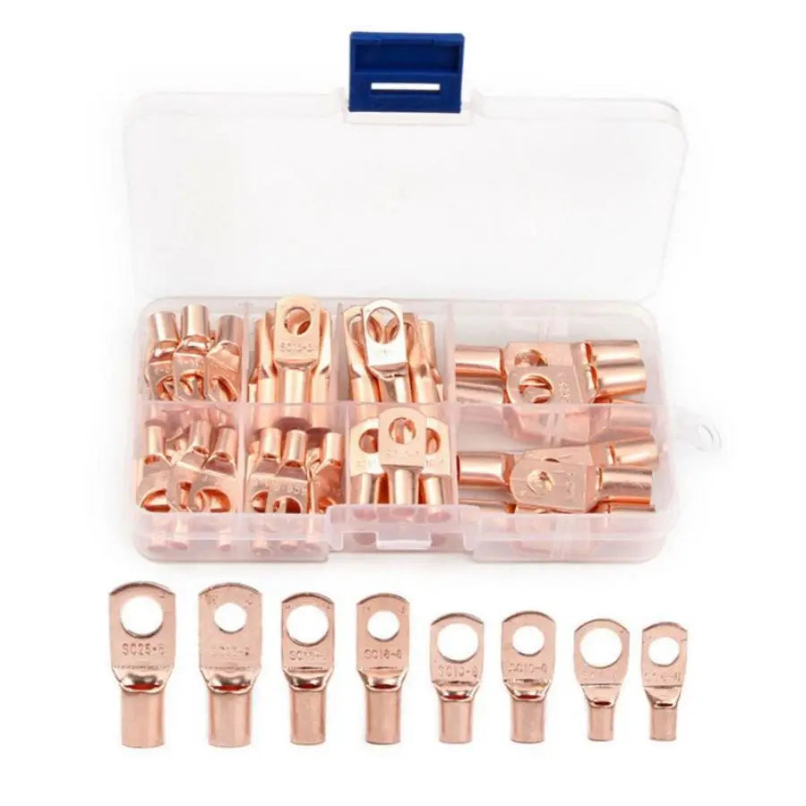 60PCS SC Tinned Copper Lug Ring Wire Connectors Bare Cable Terminal
