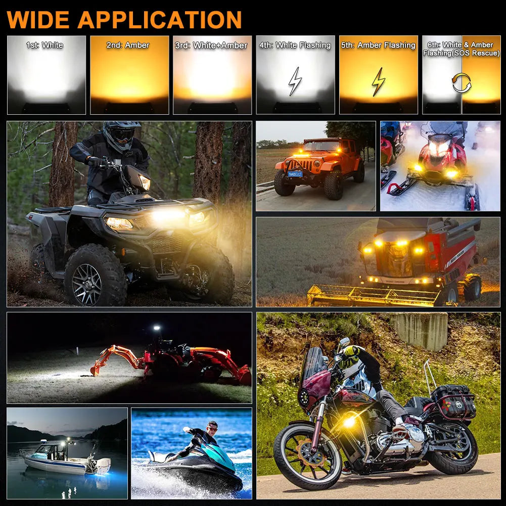 NAOEVO 120W Auto Led Light Bar 3inch Pods Work Light DRL 4x4 Truck Fog Lamp12V 24V for Jeep Tractors Boat ATV Motorcycle