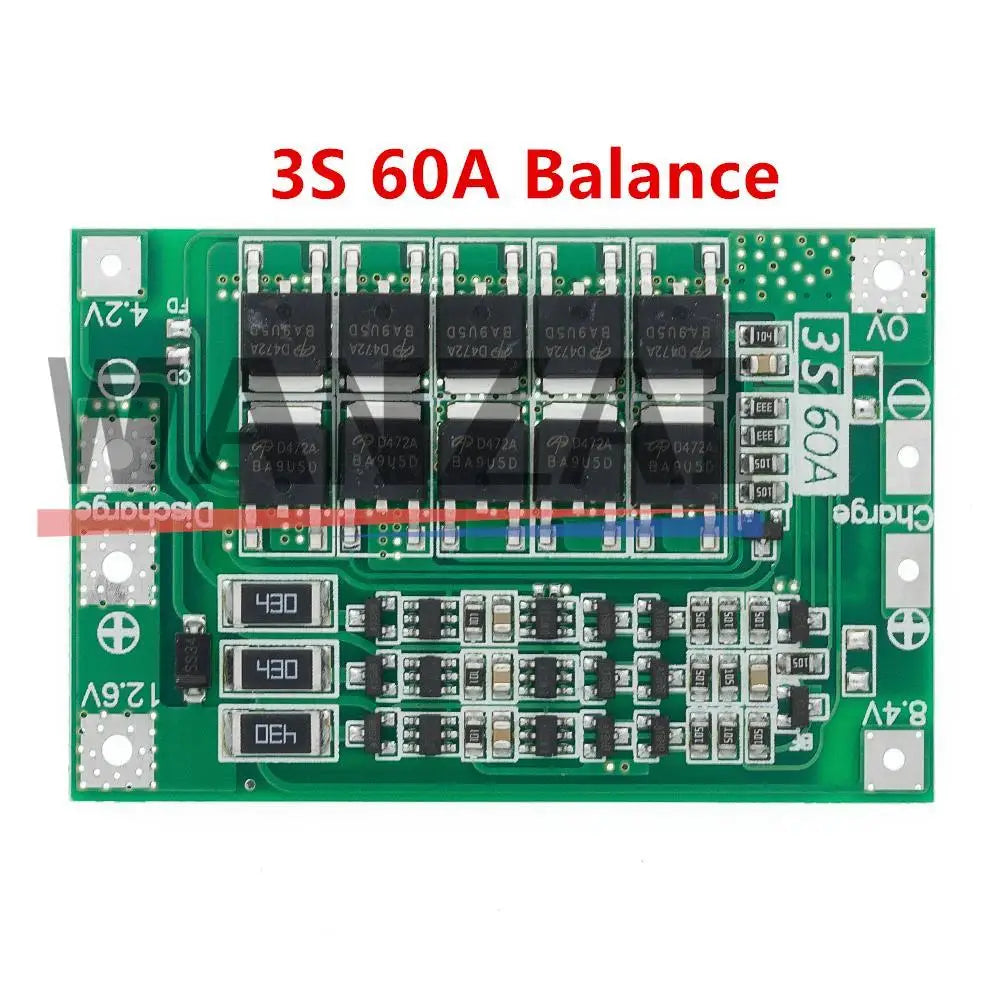 3S 4S 40A 60A Li-ion Lithium Battery Charger Protection Board 18650 BMS For Drill Motor 11.1V 12.6V/14.8V 16.8V Enhance Balance