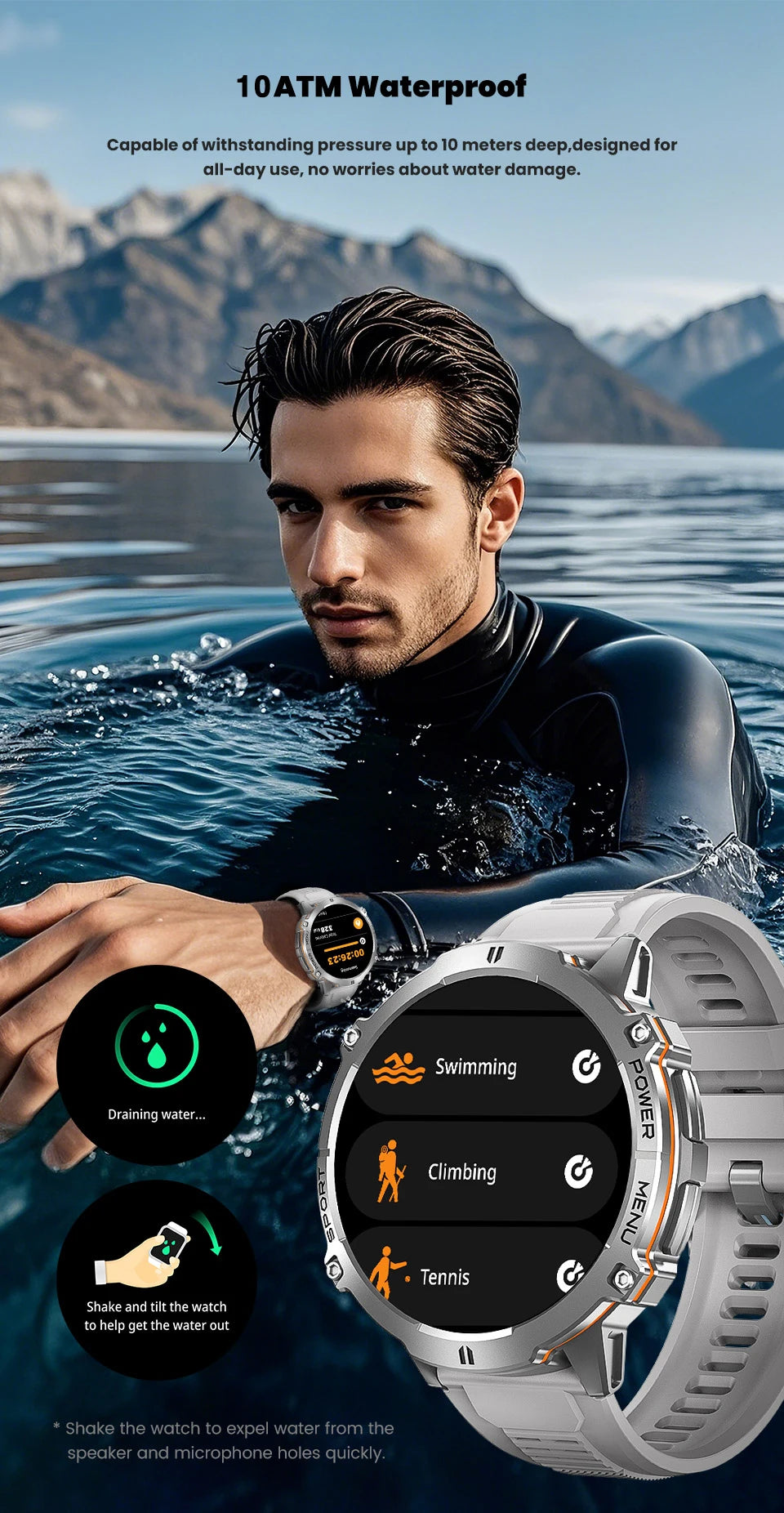 2025 Original TANK T3 Ultra GPS Smart Watch Men 10ATM Waterproof Smartwatch HD AMOLED 1000mAh Fitness T-Rex 3 Electronic Watches