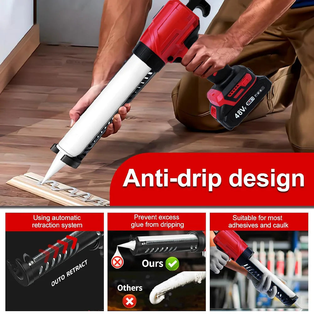 4 Gear Speed Electric Caulking Gun for Makita 18V Battery Cement Glass Adhesive Glue Seal Sealant Tool Silicone Gun (No Battery)