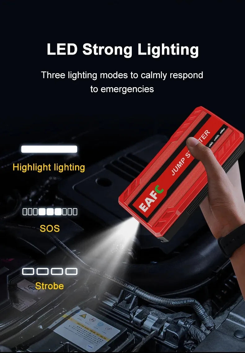EAFC 2000A Car Jump Starter Portable Power Bank 20000mAh Car Battery Booster 12V Auxiliary Starting Device for Diesel Gasoline