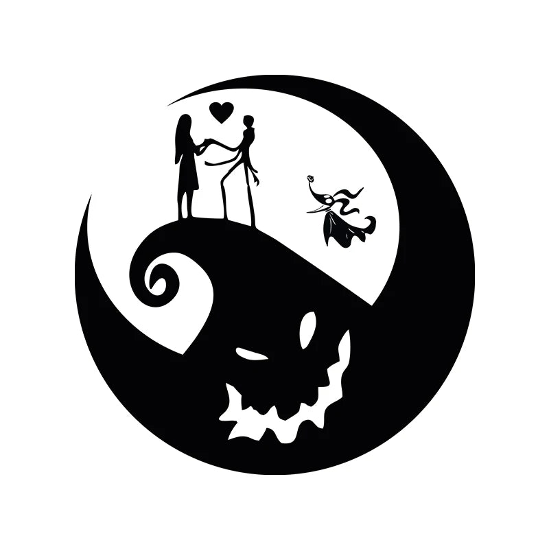 Jack and Sally Vinyl Art Sticker Car Window Bumper Decor, Graphic New Decal Jack Sally Love Stickers For Laptop Halloween Gift