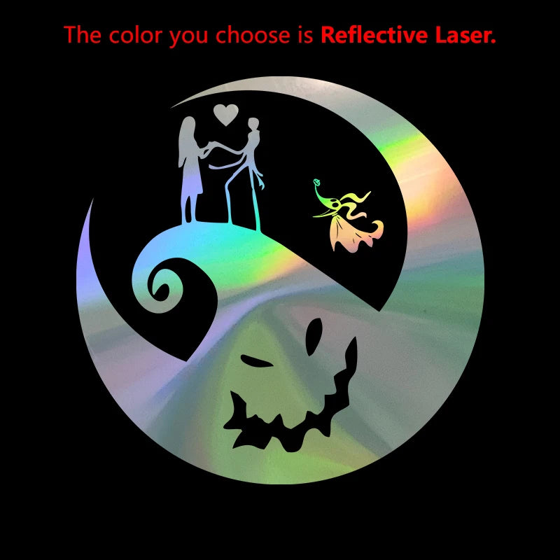 Jack and Sally Vinyl Art Sticker Car Window Bumper Decor, Graphic New Decal Jack Sally Love Stickers For Laptop Halloween Gift