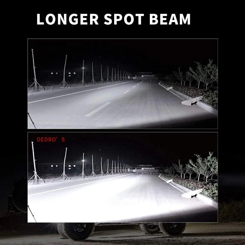 2PCS 7 Inch 51W Round LED Offroad Lights, 5100LM Spot Driving Light Pod Bumper Roof Fog Light Fit for Boat, Jeep, ATV, SUV