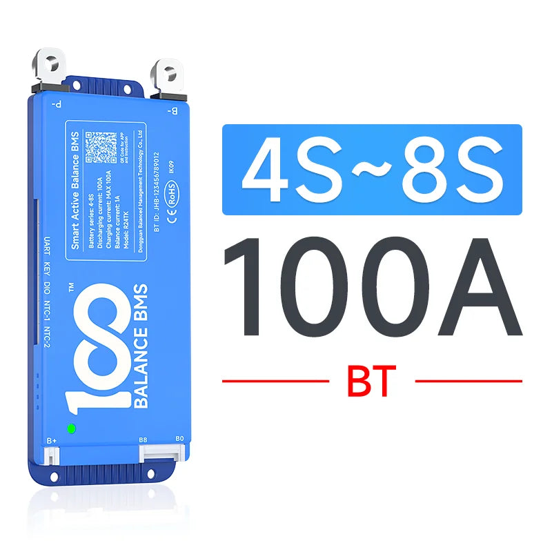 Daly bms Smart BMS 4S lifepo4 bluetooth Wifi bms 8S 24S 40A 60A 80A 1A active balance bms 16s 48v lifepo4 bms Lifepo4 100A