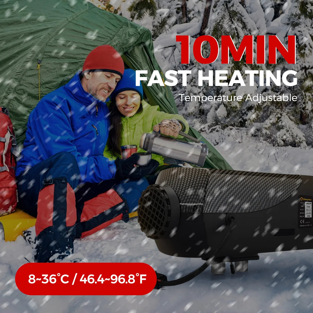 Sunster 8KW Air Diesel Heater 12V Diesel Parking Heater LCD Switch Diesel Heater Muffler for RV Motorhome Trailer Trucks Boats