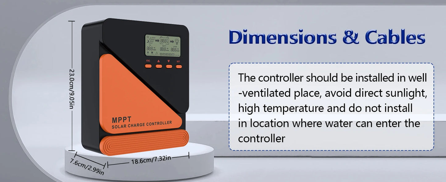Y&H MPPT Solar Charge Controller 20A 40A 60A 12V 24V for GEL SLD FLD LI Battery Voltage Regulator MAX PV Input 50 ro 100V