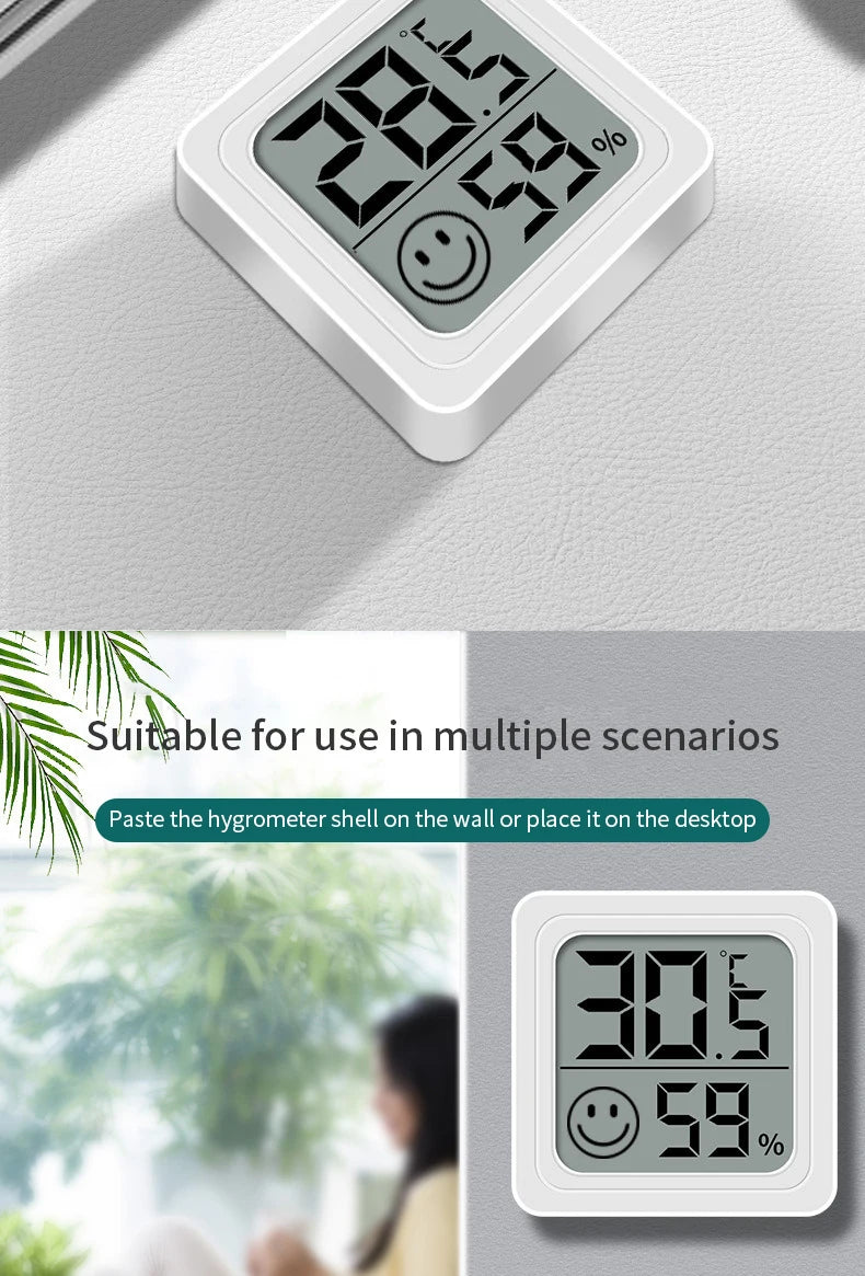 LCD Digital Thermometer Hygrometer Indoor Room Electronic Temperature Humidity Meter Sensor Gauge Weather Station For Home ﻿