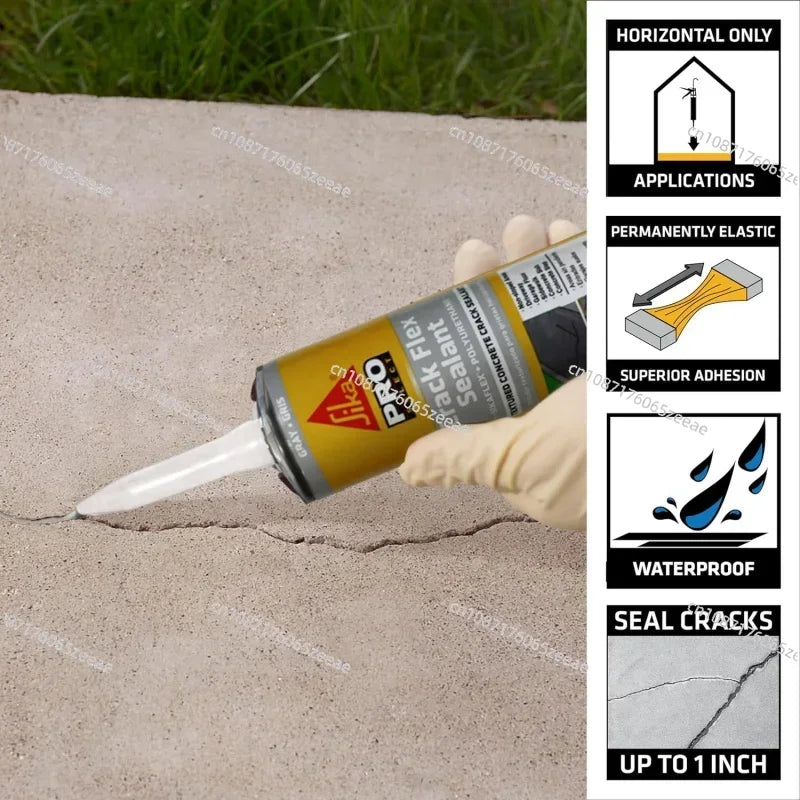 Asphalt & Concrete Sealant Bundle 6 9 Fl.oz. 410 Black Cartridges  1 10.1 Fl.oz. Gray Sikaflex Crac
