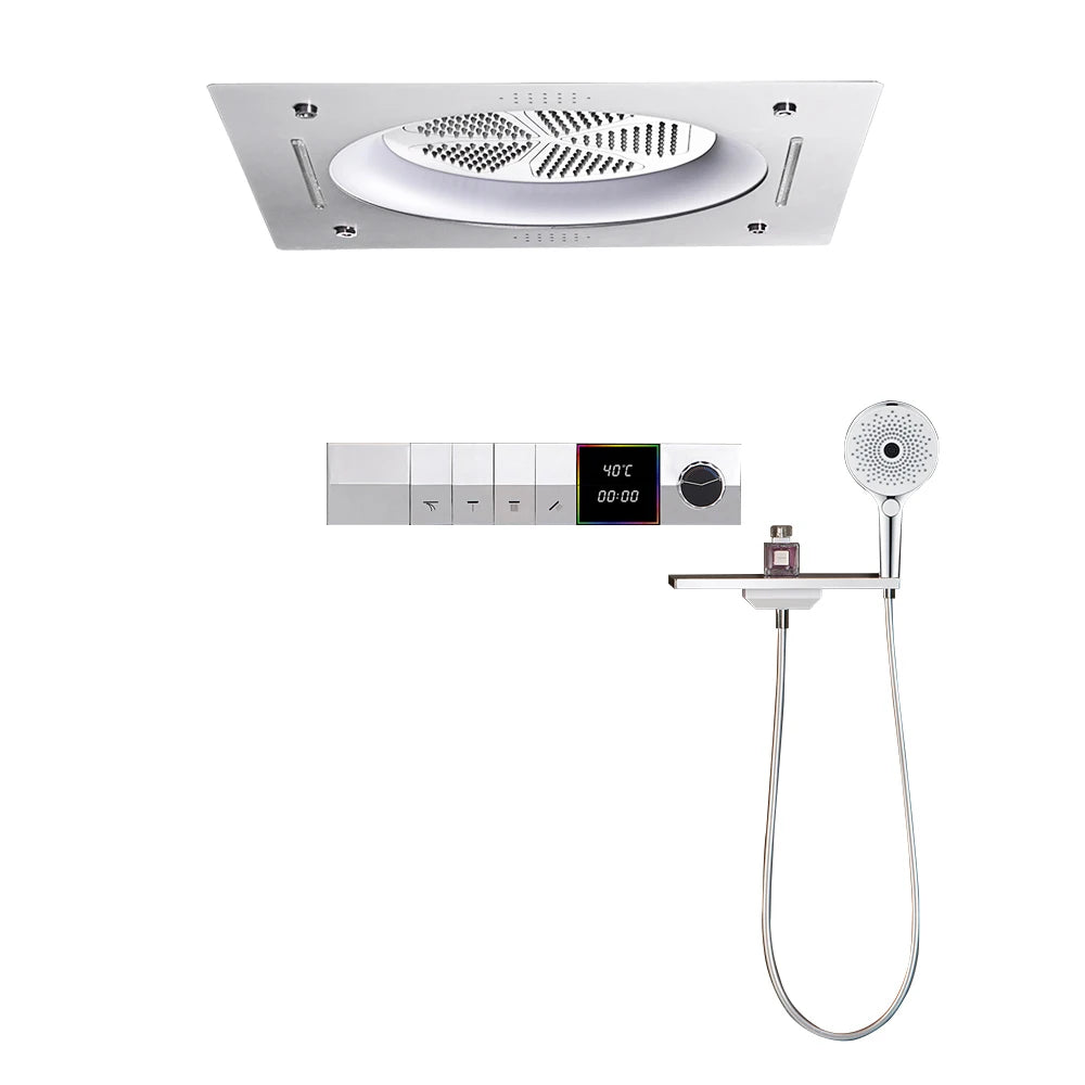 M Boenn Temperature Display Shower System Set Concealed Thermostatic Mixer Bathroom Music Shower Head Lavish Rainfall Experience