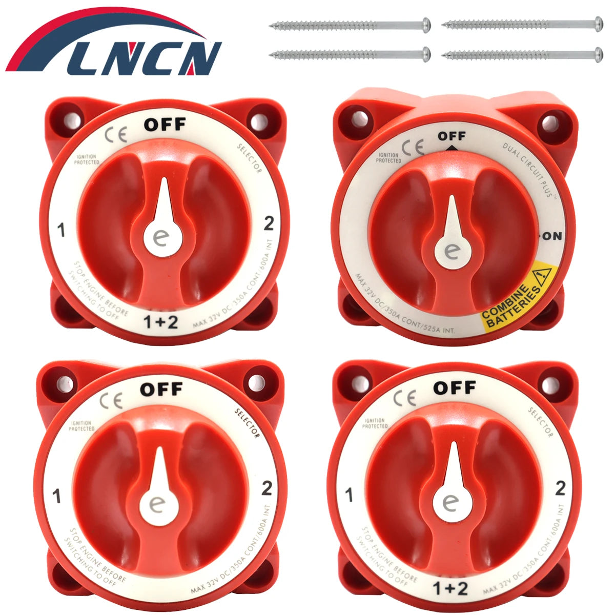 Blue Sea Systems - 32V 350 Amp E-Series Waterproof Ignition Protected Marine Boat Dual Battery Isolator Switches