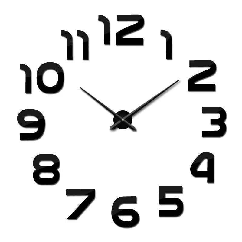 2025 Modern Design Large Wall Clock 3D DIY Quartz Clocks Fashion Watches Acrylic Mirror Stickers Living Room Home Decor Horloge