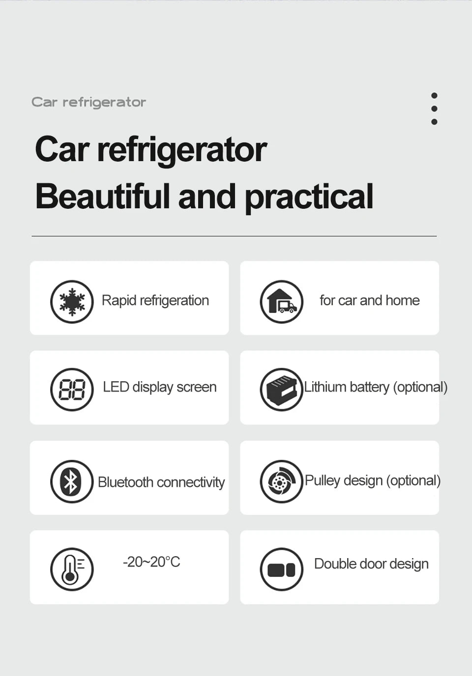 35L/45L/55L Alpicool Car Refrigerator Portable Fridge Double Door Cooler Freezer 12V 24V 220V Outdoor Home Use Camping Travel