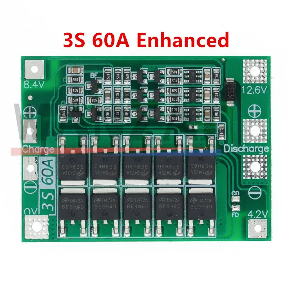 3S 4S 40A 60A Li-ion Lithium Battery Charger Protection Board 18650 BMS For Drill Motor 11.1V 12.6V/14.8V 16.8V Enhance Balance