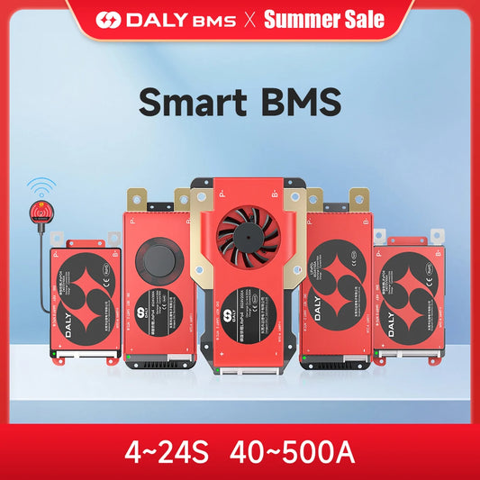Daly Smart BMS LiFePo4 4S 12V BMS 8S 24S 72V 48V 16S 100A 150A 200A 250A 300A 3.7V Li-Ion BMS 7S 13S 14S 3.2V BMS