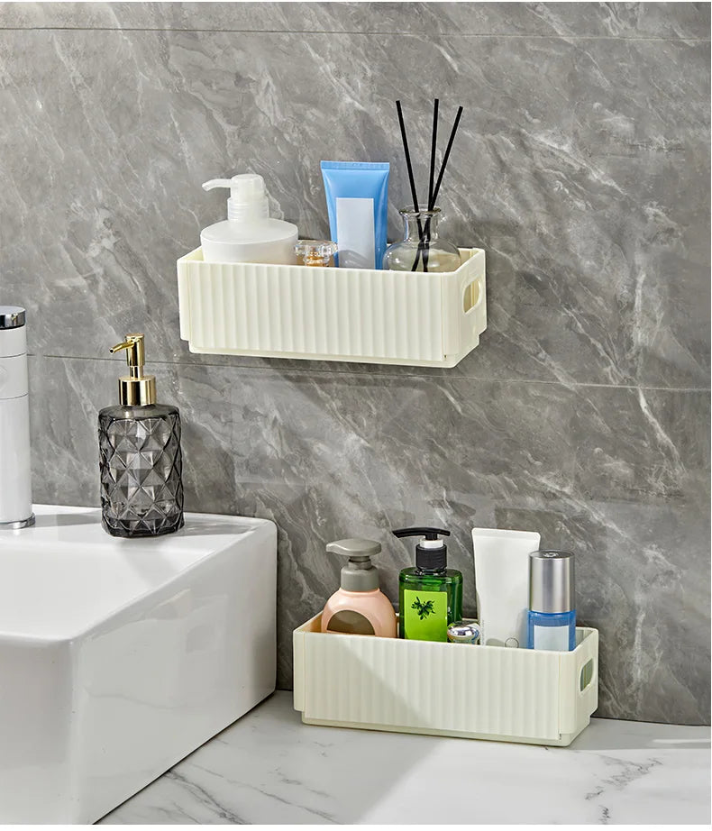 WORTHBUY Cabinet Folding Storage Rack Wall Mounted Punch Free Cling Film Racks Sink Sponge Holder Kitchen Organizer And Storage