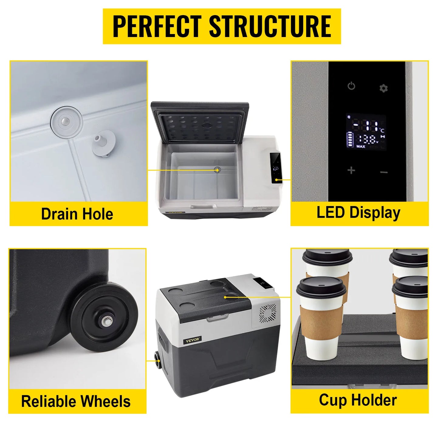 Sihao Car Refrigerator 15L-50L Mini Fridge Freezer Portable Compressor Cooler 12/24V DC 110-240V Ice Box Driving Camping Picnic