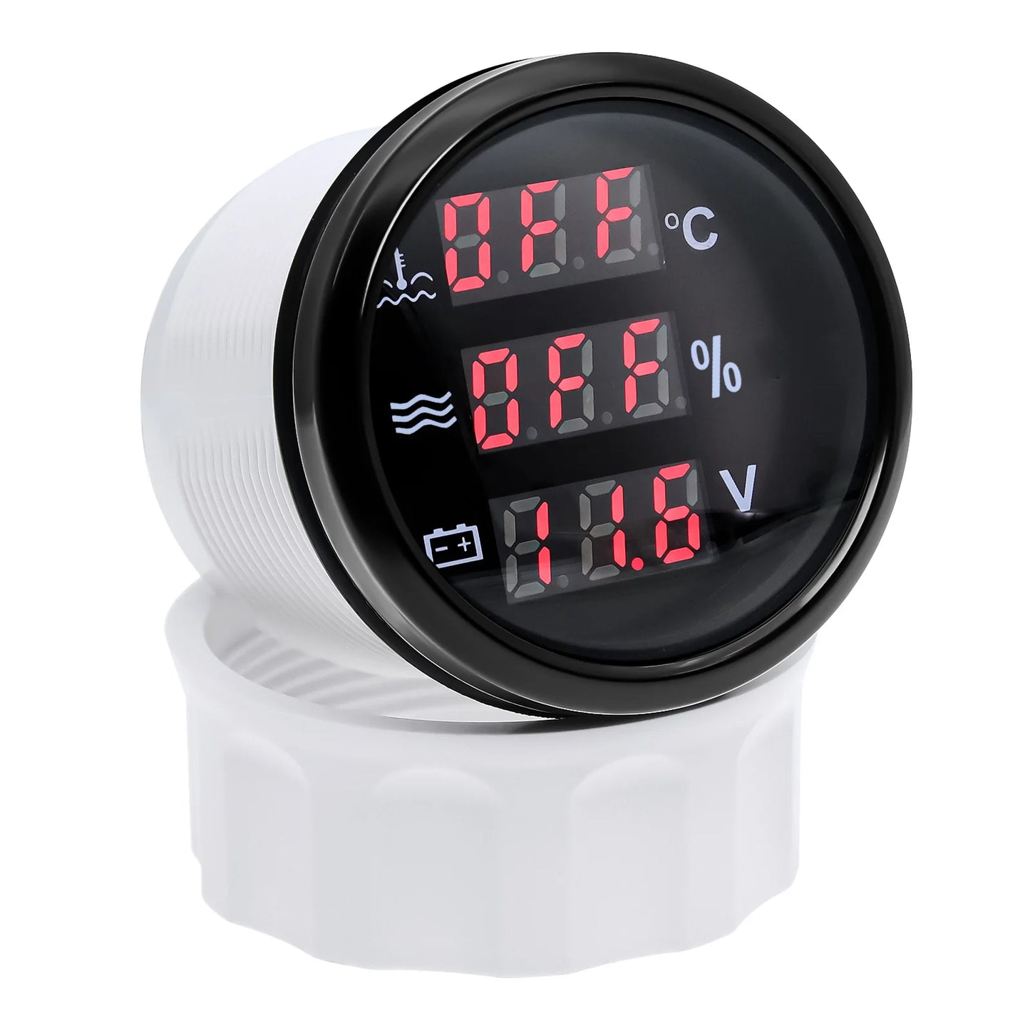 Red Backlight Digital 52mm Gauge Multifunctional Water Temp+Water Level+Voltage with Alarm Sensor for Car Boat Yacht DC12V 24V