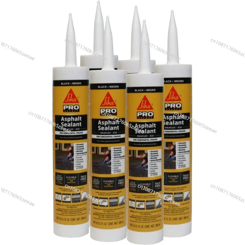 Asphalt & Concrete Sealant Bundle 6 9 Fl.oz. 410 Black Cartridges  1 10.1 Fl.oz. Gray Sikaflex Crac