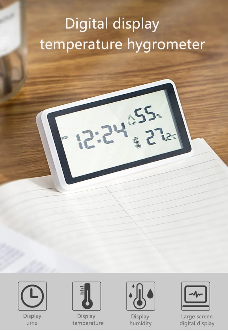 Xiaomi Electronic Thermometer Hygrometer Weather Station for Home Indoor High Precision with Table Clock Temperature Controller