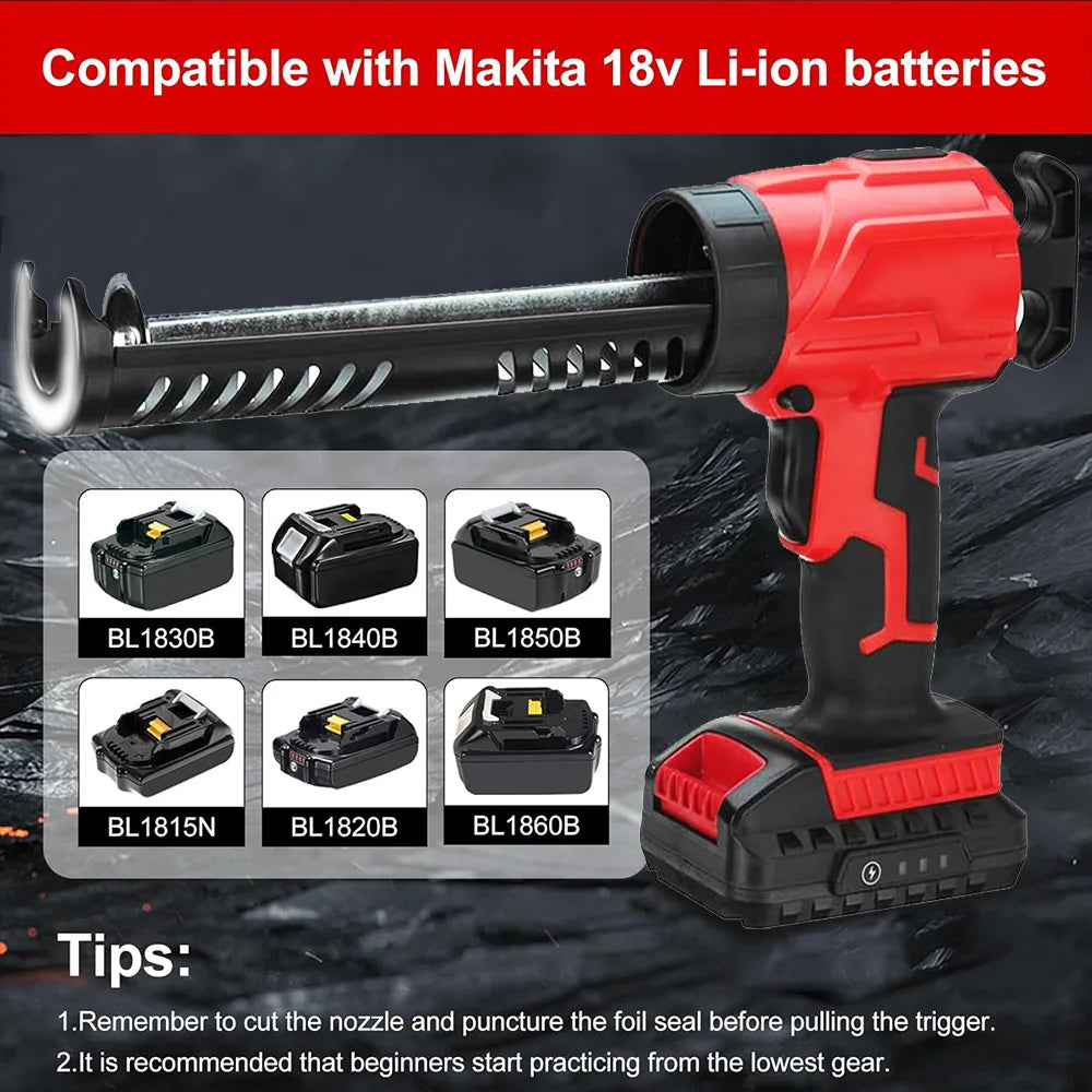4 Gear Speed Electric Caulking Gun for Makita 18V Battery Cement Glass Adhesive Glue Seal Sealant Tool Silicone Gun (No Battery)