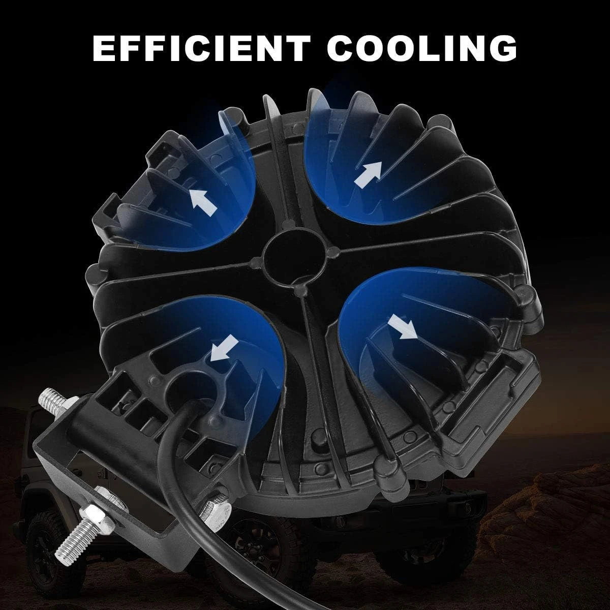 2PCS 7 Inch 51W Round LED Offroad Lights, 5100LM Spot Driving Light Pod Bumper Roof Fog Light Fit for Boat, Jeep, ATV, SUV