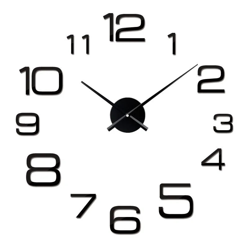 2025 Modern Design Large Wall Clock 3D DIY Quartz Clocks Fashion Watches Acrylic Mirror Stickers Living Room Home Decor Horloge