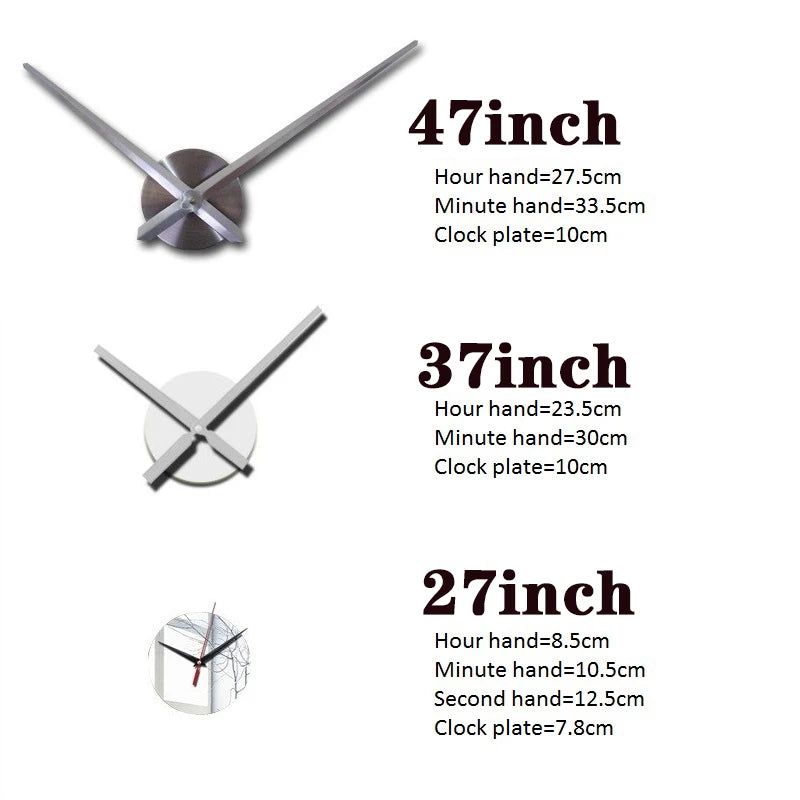 2025 Modern Design Large Wall Clock 3D DIY Quartz Clocks Fashion Watches Acrylic Mirror Stickers Living Room Home Decor Horloge